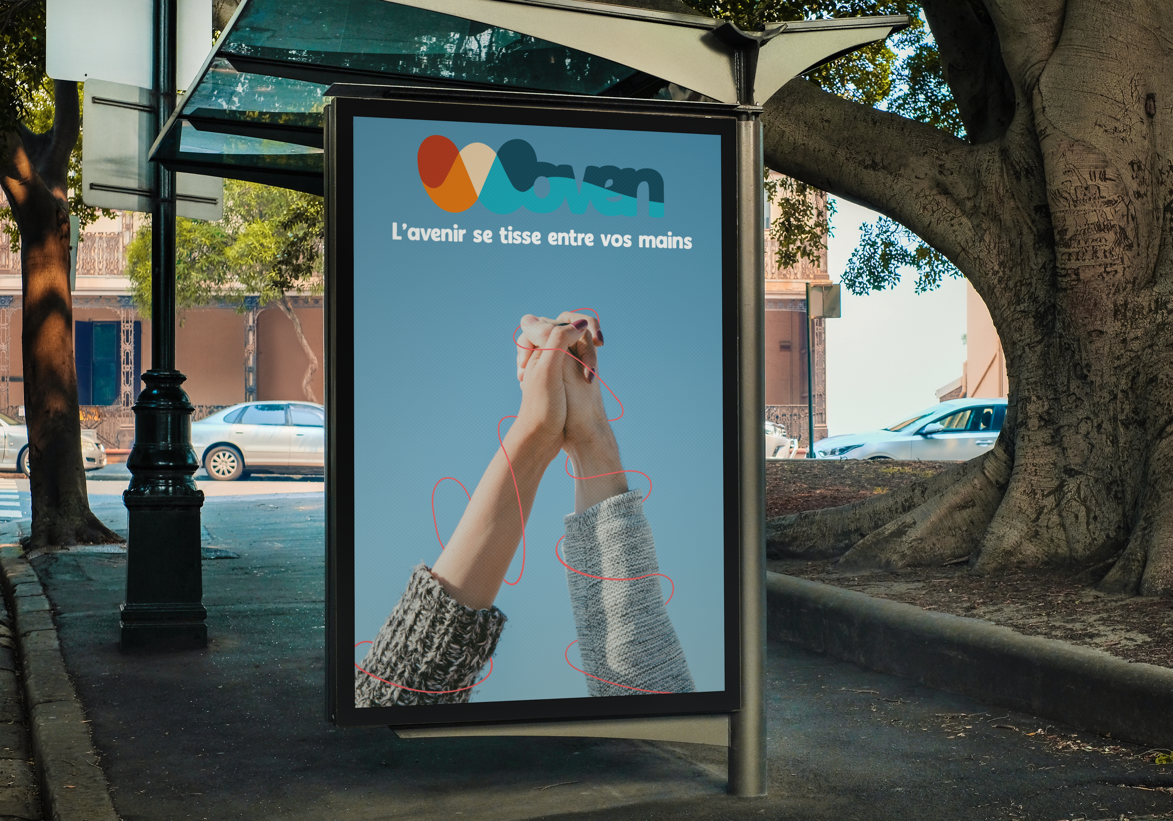 Woven — mockup abribus